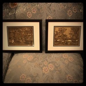 2 pcs Gold foil etching prints